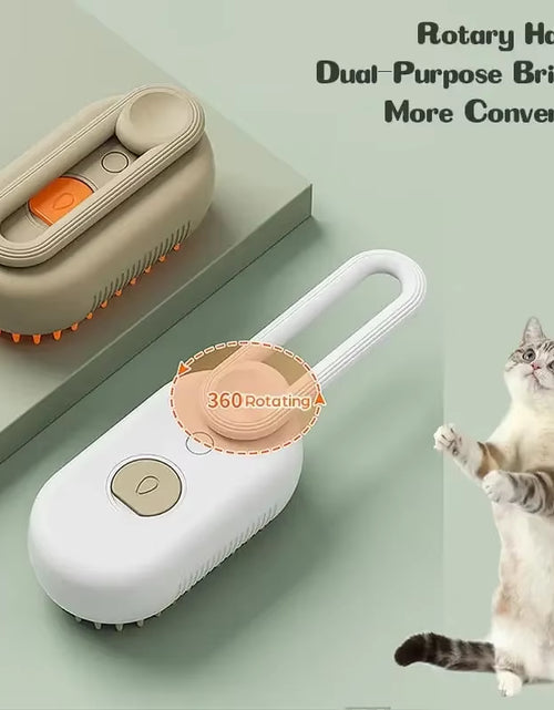 Load image into Gallery viewer, Steamy Dog Brush Electric Spray Cat Hair Brush 3 In1 Dog Steamer Brush for Massage Pet Grooming Removing Tangled and Loose Hair
